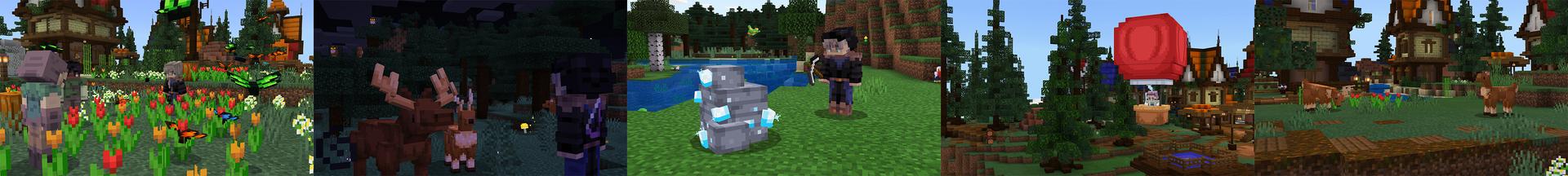 Panorama of the Minecraft Bedrock Marketplace product Survival Plus: Forest Animals created by The Hive.