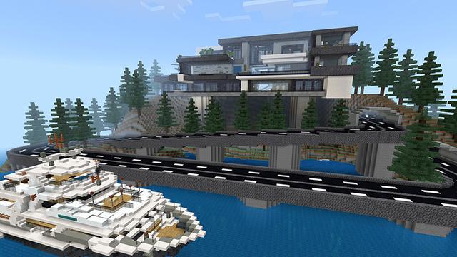 Screenshot of the Minecraft Bedrock Marketplace product Billionaire Mansion Life created by The Lucky Petals.