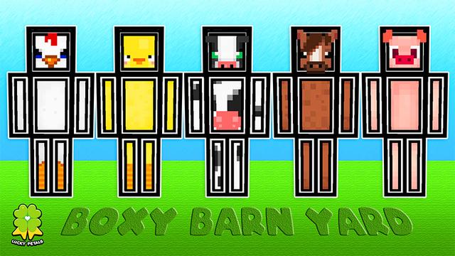 Thumbnail of the Minecraft Bedrock Marketplace product Boxy Barnyard created by The Lucky Petals.