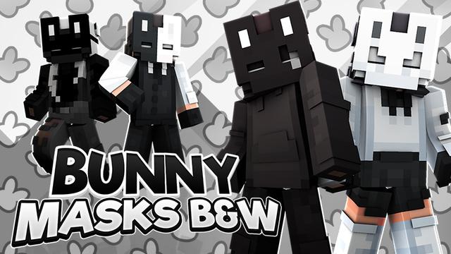 Thumbnail of the Minecraft Bedrock Marketplace product Bunny Masks B&W created by The Lucky Petals.