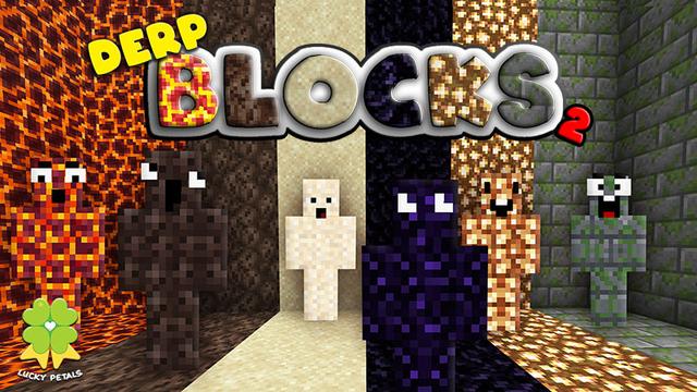 Thumbnail of the Minecraft Bedrock Marketplace product Derp Blocks 2 created by The Lucky Petals.