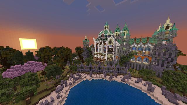 Screenshot of the Minecraft Bedrock Marketplace product Enchanted Castle created by The Lucky Petals.