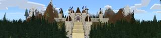 Panorama of the Minecraft Bedrock Marketplace product Fantasy Kingdom created by The Lucky Petals.