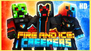 Thumbnail of the Minecraft Bedrock Marketplace product Fire and Ice: Creepers HD created by The Lucky Petals.