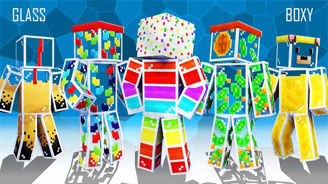 Thumbnail of the Minecraft Bedrock Marketplace product Glass Boxy created by The Lucky Petals.