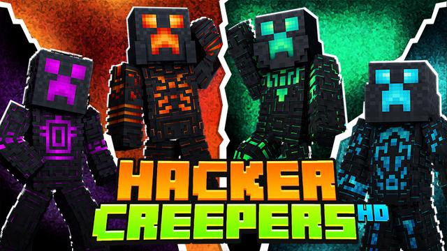 Thumbnail of the Minecraft Bedrock Marketplace product Hacker Creepers HD created by The Lucky Petals.