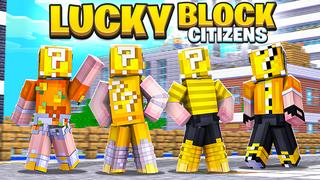 Thumbnail of the Minecraft Bedrock Marketplace product Lucky Block Citizens created by The Lucky Petals.