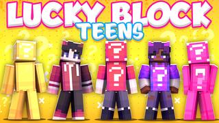 Thumbnail of the Minecraft Bedrock Marketplace product Lucky Block Teens created by The Lucky Petals.