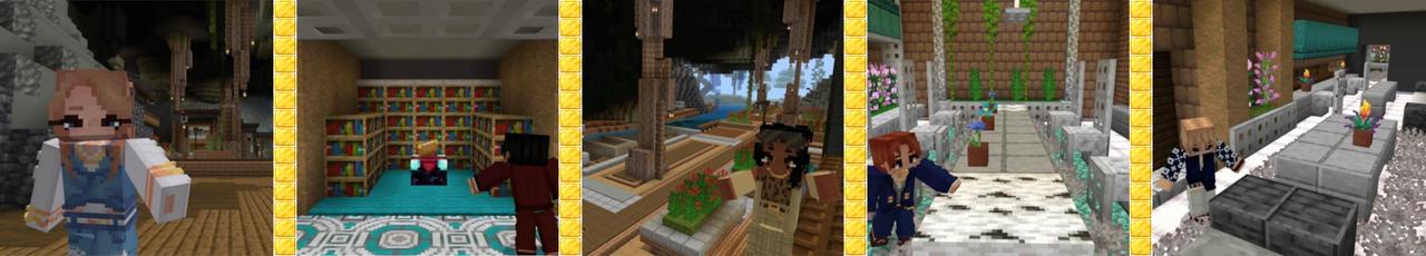 Panorama of the Minecraft Bedrock Marketplace product Millionaire Cave Mansion created by The Lucky Petals.