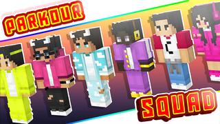 Thumbnail of the Minecraft Bedrock Marketplace product Parkour Squad created by The Lucky Petals.