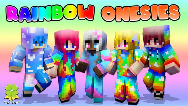 Thumbnail of the Minecraft Bedrock Marketplace product Rainbow Onesies created by The Lucky Petals.
