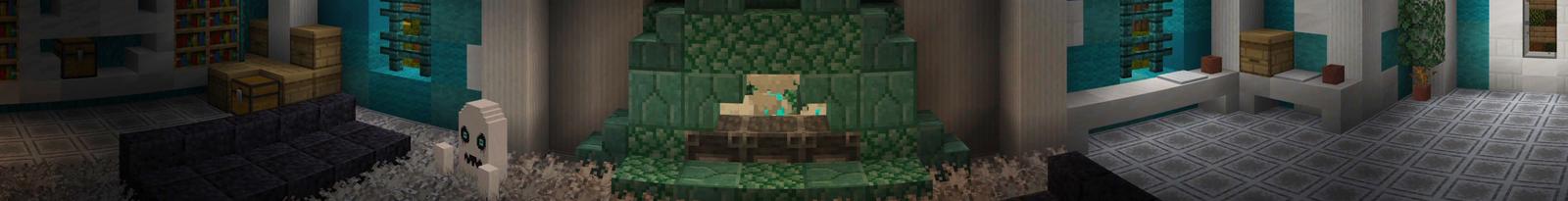 Panorama of the Minecraft Bedrock Marketplace product Secrets of the Haunted Mansion created by The Lucky Petals.