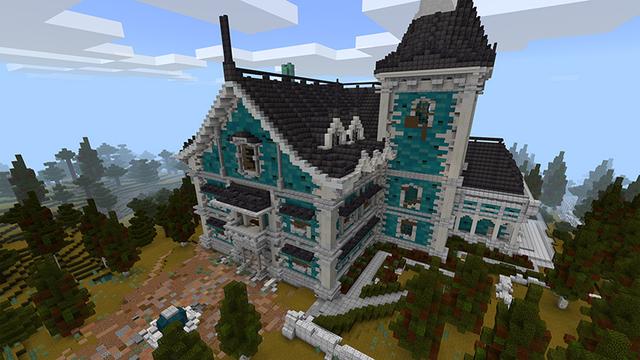 Screenshot of the Minecraft Bedrock Marketplace product Secrets of the Haunted Mansion created by The Lucky Petals.