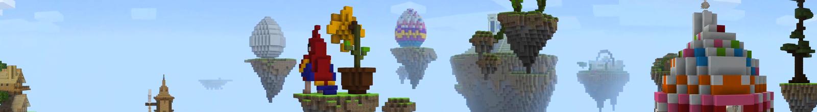 Panorama of the Minecraft Bedrock Marketplace product SkyBlock Egg Hunt created by The Lucky Petals.