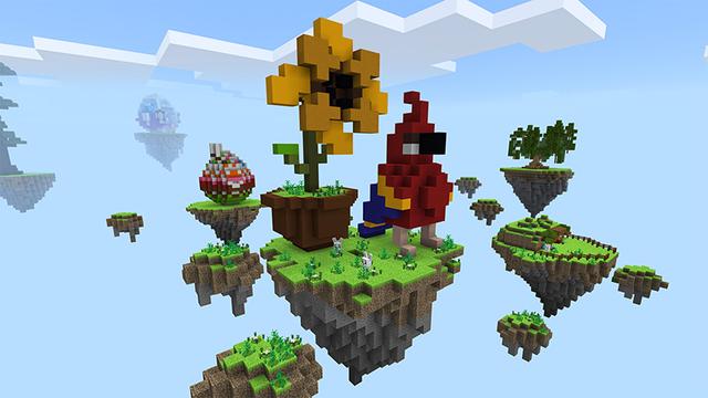 Screenshot of the Minecraft Bedrock Marketplace product SkyBlock Egg Hunt created by The Lucky Petals.