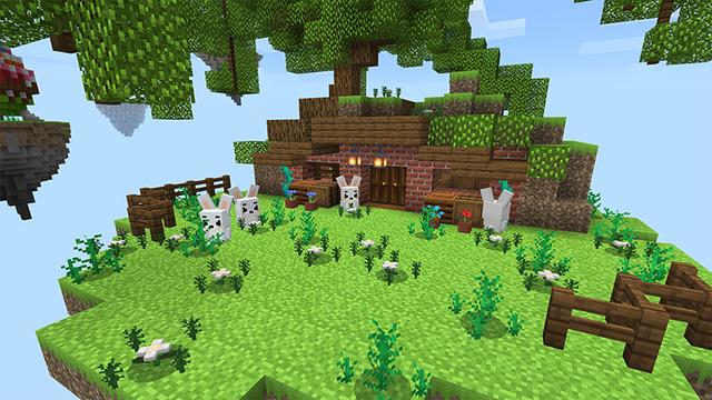 Screenshot of the Minecraft Bedrock Marketplace product SkyBlock Egg Hunt created by The Lucky Petals.