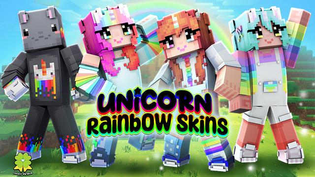 Thumbnail of the Minecraft Bedrock Marketplace product Unicorn Rainbow Skins created by The Lucky Petals.