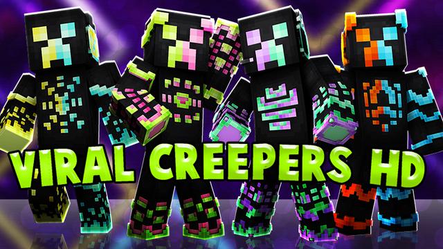 Thumbnail of the Minecraft Bedrock Marketplace product Viral Creepers HD created by The Lucky Petals.