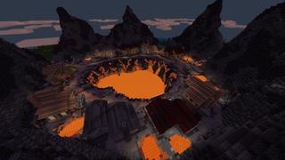 Screenshot of the Minecraft Bedrock Marketplace product Volcano Village created by The Lucky Petals.