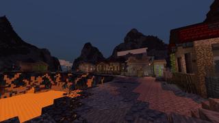 Screenshot of the Minecraft Bedrock Marketplace product Volcano Village created by The Lucky Petals.