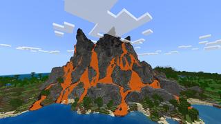 Screenshot of the Minecraft Bedrock Marketplace product Volcano Village created by The Lucky Petals.