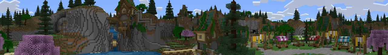 Panorama of the Minecraft Bedrock Marketplace product Spring-a-majig Spawn created by The Misfit Society.