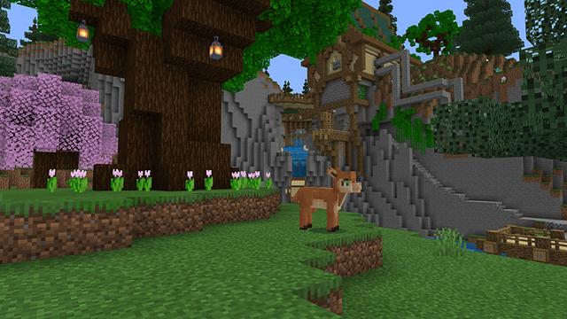 Screenshot of the Minecraft Bedrock Marketplace product Spring-a-majig Spawn created by The Misfit Society.