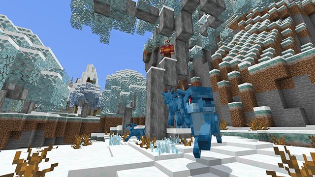 Screenshot of the Minecraft Bedrock Marketplace product Spring-a-majig created by The Misfit Society.