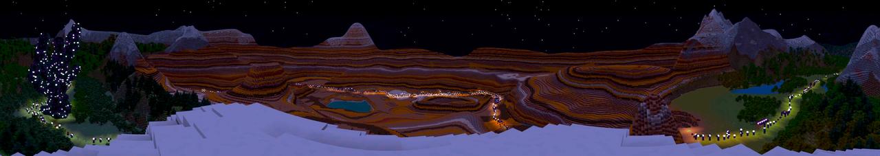 Panorama of the Minecraft Bedrock Marketplace product Midnight Run created by The Rage Craft Room.