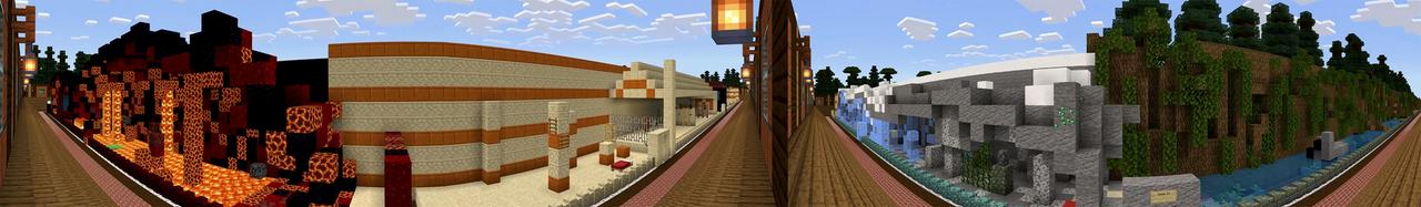 Panorama of the Minecraft Bedrock Marketplace product Parkour Academy created by The Rage Craft Room.