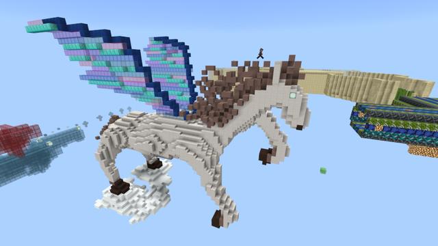 Screenshot of the Minecraft Bedrock Marketplace product Parkour Dystopia created by The Rage Craft Room.