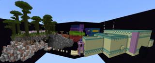 Panorama of the Minecraft Bedrock Marketplace product Parkour Playground created by The Rage Craft Room.
