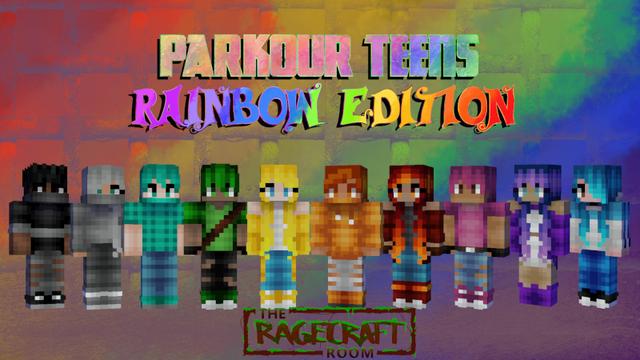 Thumbnail of the Minecraft Bedrock Marketplace product Parkour Teens Rainbow Edition created by The Rage Craft Room.