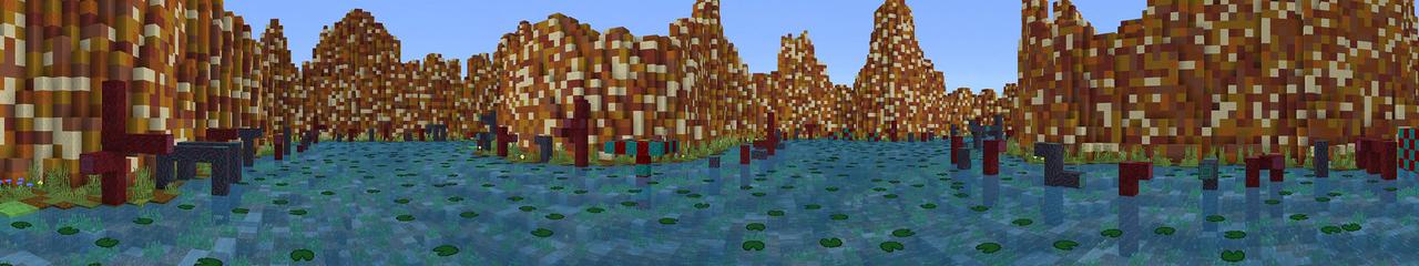 Panorama of the Minecraft Bedrock Marketplace product Splash Parkour created by The Rage Craft Room.