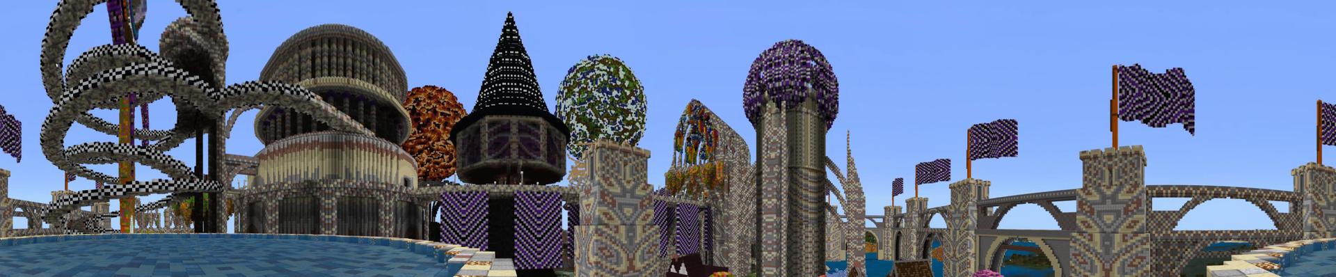 Panorama of the Minecraft Bedrock Marketplace product Arena PvP Citadel created by The World Foundry.