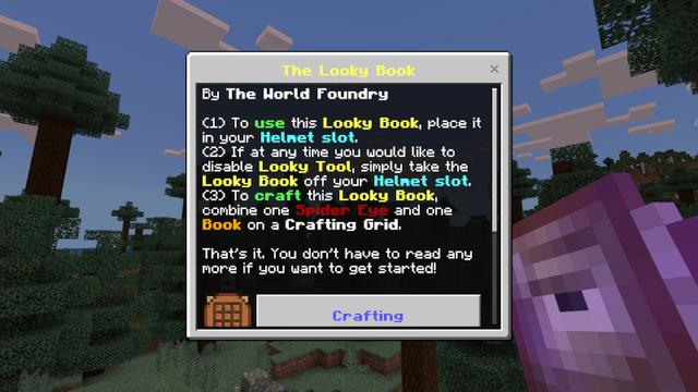 Screenshot of the Minecraft Bedrock Marketplace product Looky Tool created by The World Foundry.