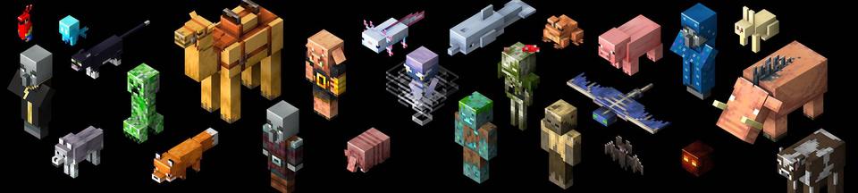 Panorama of the Minecraft Bedrock Marketplace product BE a MOB Add-Ons created by ThunderAy.