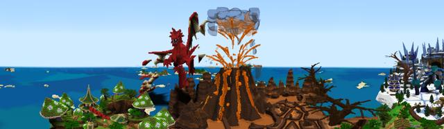 Panorama of the Minecraft Bedrock Marketplace product Dragon Island created by ThunderAy.
