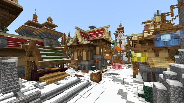 Screenshot of the Minecraft Bedrock Marketplace product Frosty Village created by ThunderAy.