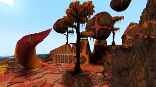 Screenshot of the Minecraft Bedrock Marketplace product Lava Village created by ThunderAy.
