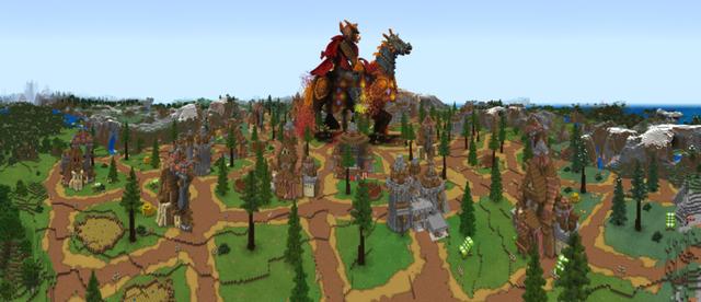 Panorama of the Minecraft Bedrock Marketplace product Medieval Village created by ThunderAy.