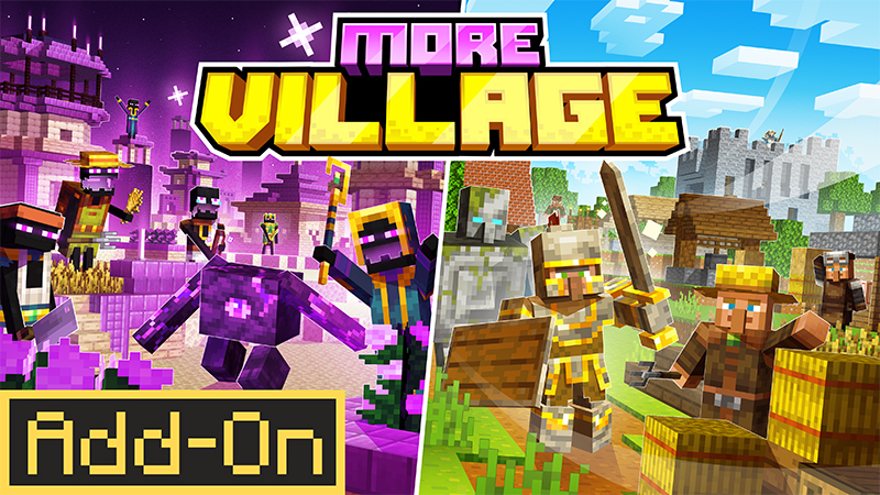Thumbnail of the Minecraft Bedrock Marketplace product More Villages Add-On created by ThunderAy.