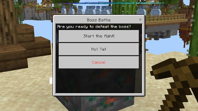 Screenshot of the Minecraft Bedrock Marketplace product One Block Bosses created by ThunderAy.