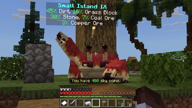 Screenshot of the Minecraft Bedrock Marketplace product One Block Bosses created by ThunderAy.