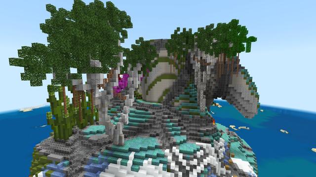 Screenshot of the Minecraft Bedrock Marketplace product Parkour Island created by ThunderAy.