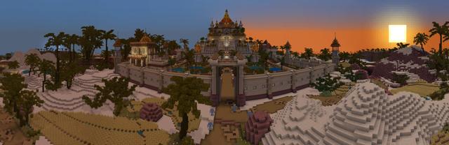 Panorama of the Minecraft Bedrock Marketplace product Sand Fortress created by ThunderAy.