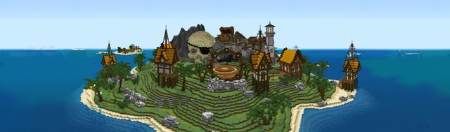 Panorama of the Minecraft Bedrock Marketplace product Tropical Pirates created by ThunderAy.