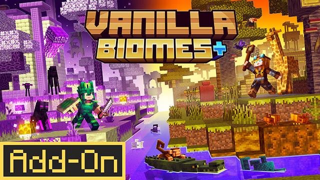 Thumbnail of the Minecraft Bedrock Marketplace product Vanilla Biomes+ Add-On created by ThunderAy.