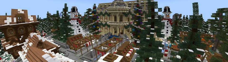 Panorama of the Minecraft Bedrock Marketplace product Winter Village created by ThunderAy.