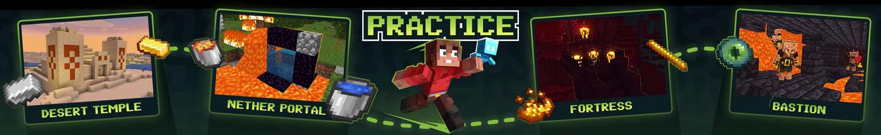 Panorama of the Minecraft Bedrock Marketplace product Practice Speedrun World created by Timbers Studio Ltd.